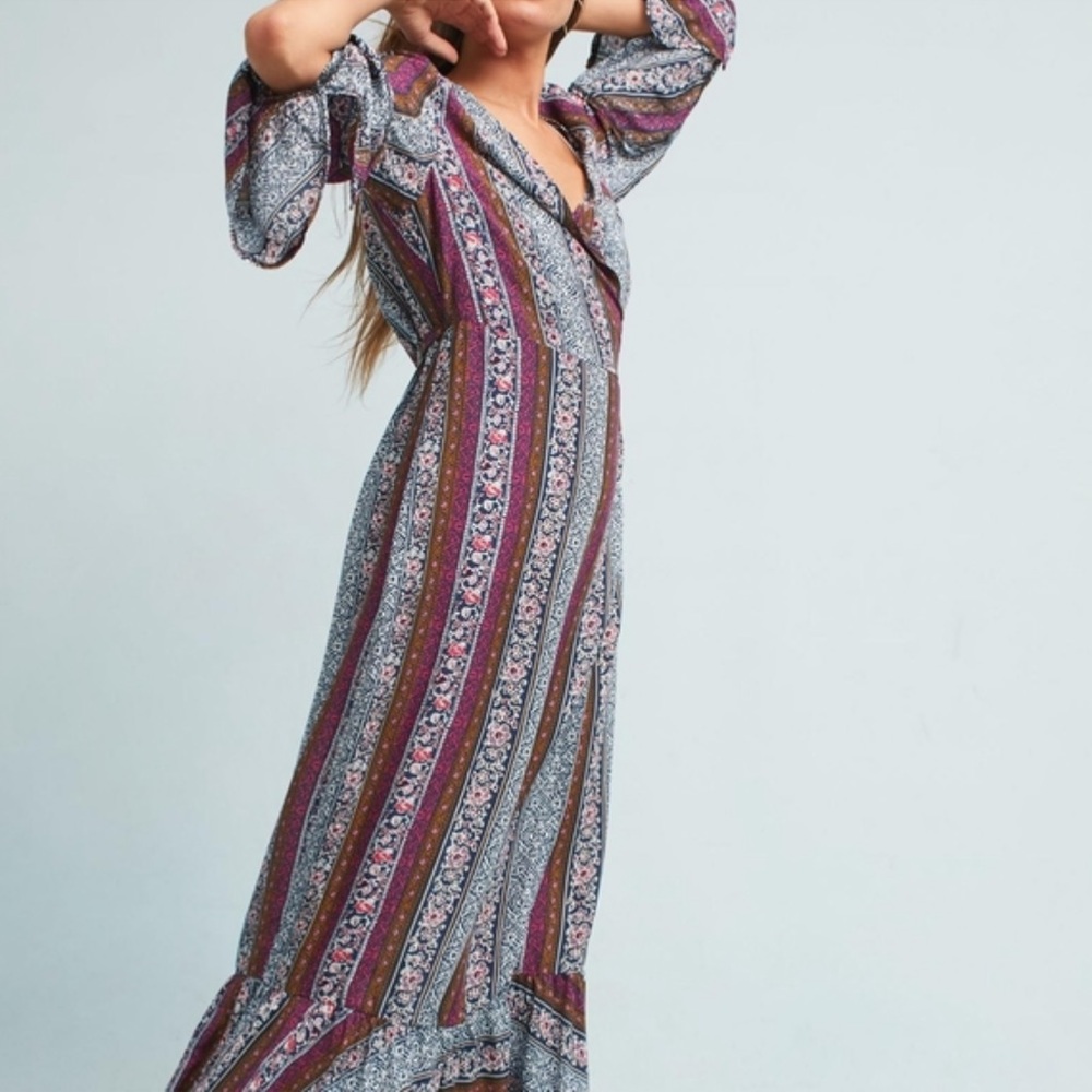 Anthropologie R. Vivimos Long Bogo Dress Size S